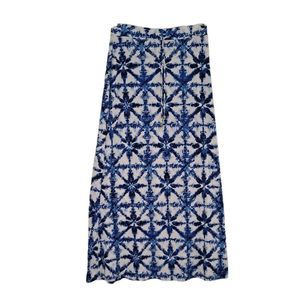 Michael Michael Kors Tie Dye Maxi Skirt Blue White Pattern Small